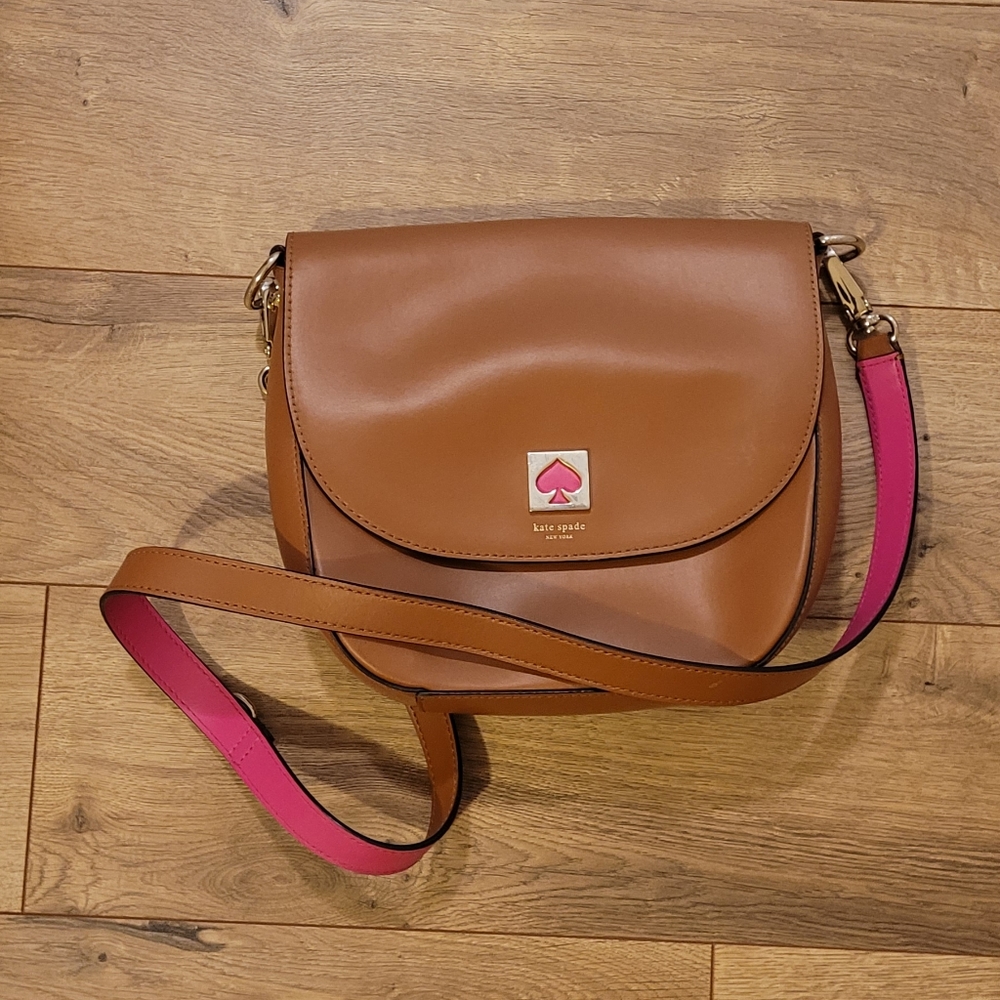 Kate Spade Tan and Hot Pink Purse